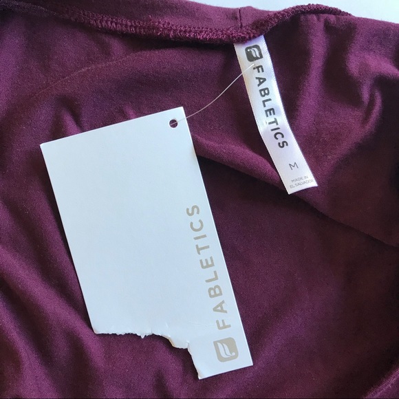 NWT FABLETICS Burgundy Open Back Mariela tank top - Picture 6 of 6